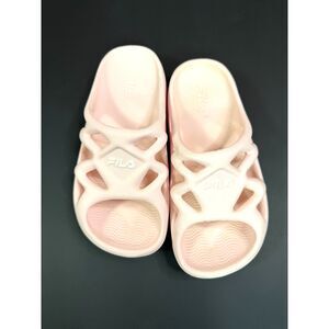 Fila Light Pink Cutout Slide Sandals Cushioned Comfort Slip on Women's Size 7